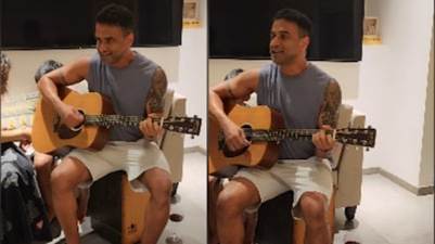 Nithin Kamath, for a change, sang with his family. (Photo Credit: Facebook)
